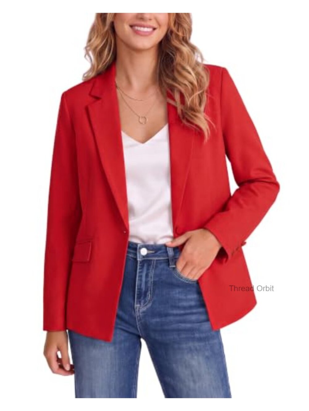Womens Long Sleeve Blazer Notch Collar Button Office Work Jacket